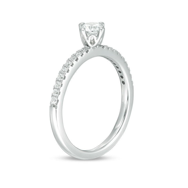 Adrianna Papell 0.45 CT. T.W. Certified Diamond Engagement Ring in 14K White Gold (F/I1)