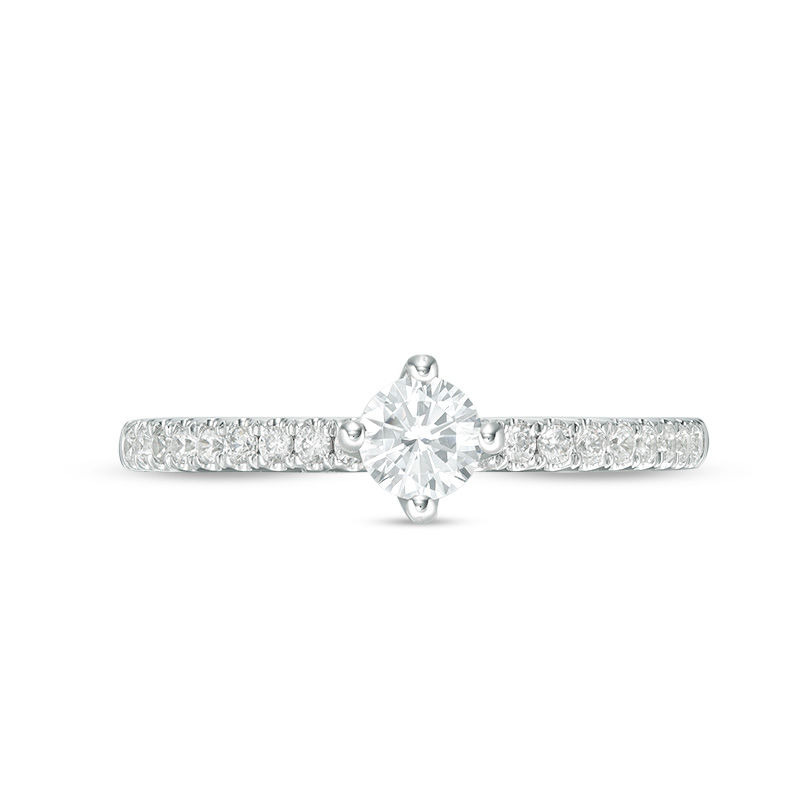 Adrianna Papell 0.45 CT. T.W. Certified Diamond Engagement Ring in 14K White Gold (F/I1)