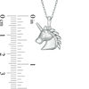Thumbnail Image 2 of Diamond Accent Profile Unicorn Head Pendant in Sterling Silver