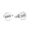 Thumbnail Image 0 of Men's Round Engravable Cuff Links in Sterling Silver (1 Line)