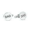 Thumbnail Image 1 of Men's Round Engravable Cuff Links in Sterling Silver (1 Line)