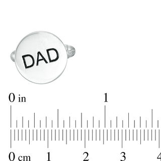 Men's Round Engravable Cuff Links in Sterling Silver (1 Line)