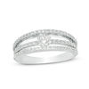 Thumbnail Image 1 of 0.75 CT. T.W. Certified Canadian Diamond Orbit Engagement Ring in 14K White Gold (I/I2)