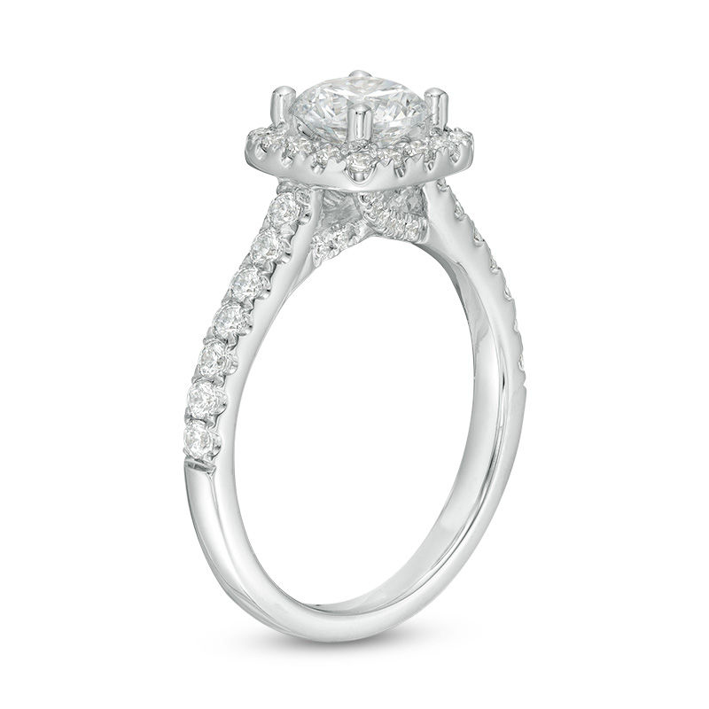 Main Image 2 of 1.58 CT. T.W. Certified Canadian Diamond Cushion Frame Engagement Ring in 14K White Gold (I/I1)