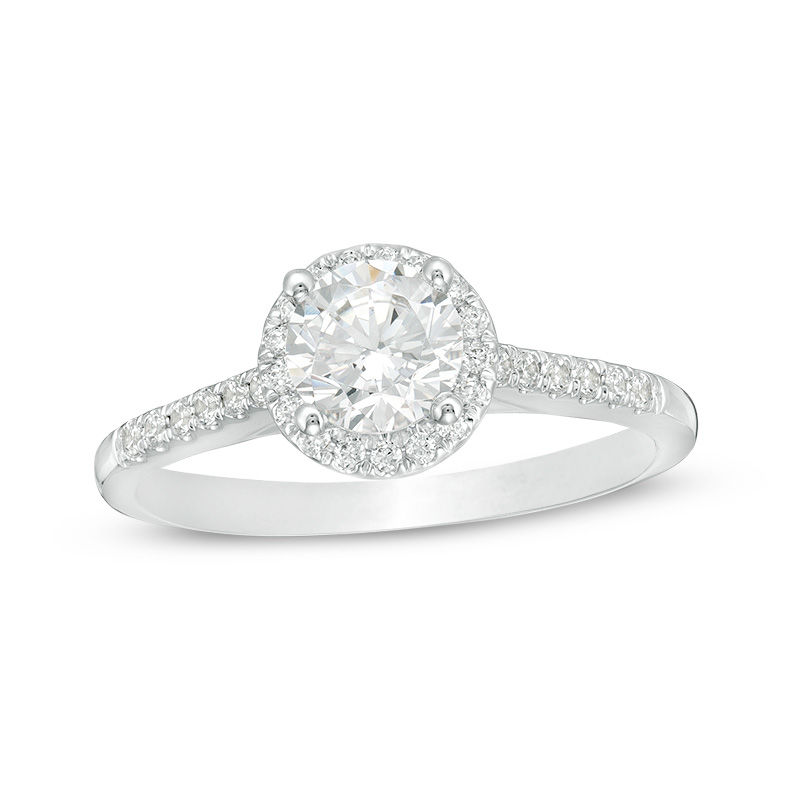 Celebration Canadian Ideal 1.00 CT. T.W. Diamond Frame Engagement Ring in 14K White Gold (I/I1)
