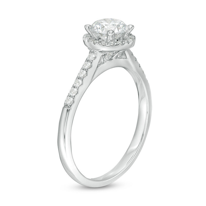 Celebration Canadian Ideal 1.00 CT. T.W. Diamond Frame Engagement Ring in 14K White Gold (I/I1)