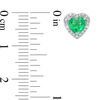 Thumbnail Image 2 of 5.0mm Heart-Shaped Lab-Created Emerald and Diamond Accent Bead Frame Stud Earrings in Sterling Silver