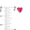 Thumbnail Image 3 of 6.0mm Heart-Shaped Lab-Created Ruby Solitaire with Scroll Side Accents Stud Earrings in Sterling Silver