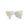 Thumbnail Image 0 of 6.0mm Heart-Shaped Lab-Created Opal Solitaire with Scroll Side Accents Stud Earrings in Sterling Silver