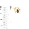 Thumbnail Image 2 of 0.066 CT. T.W. Black Diamond Profile Unicorn Head Earrings in Sterling Silver with 14K Gold Plate
