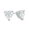 Thumbnail Image 1 of 6.0mm Heart-Shaped Lab-Created White Sapphire Solitaire with Scroll Side Accents Stud Earrings in Sterling Silver