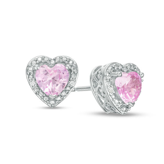 Pink heart hotsell shaped earrings