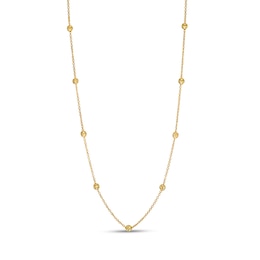 3.0mm Diamond-Cut Brilliance Bead Station Choker Necklace in 10K Gold - 17"