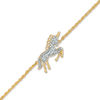 Thumbnail Image 0 of 0.11 CT. T.W. Diamond Running Unicorn Bracelet in Sterling Silver with 14K Gold Plate - 7.5"