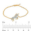 Thumbnail Image 3 of 0.11 CT. T.W. Diamond Running Unicorn Bracelet in Sterling Silver with 14K Gold Plate - 7.5"
