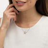 Thumbnail Image 1 of 0.085 CT. T.W. Diamond Winged Unicorn Necklace in Sterling Silver - 17.25"