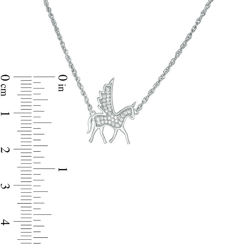 0.085 CT. T.W. Diamond Winged Unicorn Necklace in Sterling Silver - 17.25"