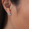Thumbnail Image 2 of 0.115 CT. T.W. Diamond Winged Bucking Unicorn Stud Earrings in Sterling Silver