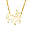 Thumbnail Image 0 of Diamond Accent Solitaire Prancing Unicorn Necklace in Sterling Silver with 14K Gold Plate