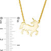 Thumbnail Image 1 of Diamond Accent Solitaire Prancing Unicorn Necklace in Sterling Silver with 14K Gold Plate