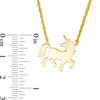 Thumbnail Image 2 of Diamond Accent Solitaire Prancing Unicorn Necklace in Sterling Silver with 14K Gold Plate