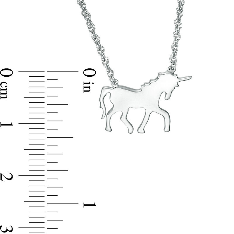 Main Image 2 of Unicorn Necklace in Sterling Silver - 17.5"