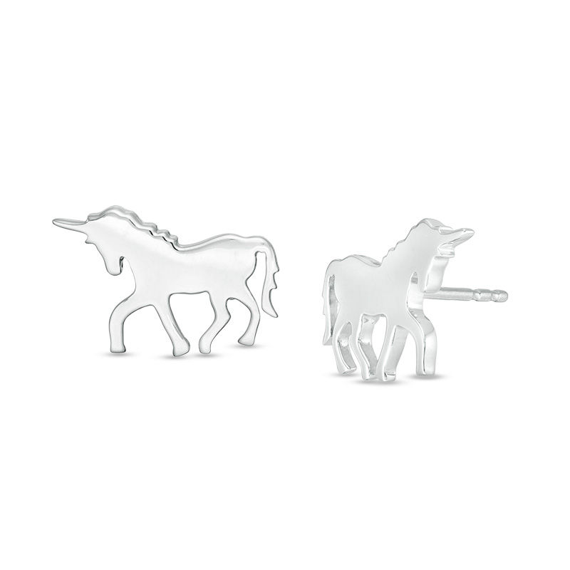 Unicorn Stud Earrings in Sterling Silver|Peoples Jewellers