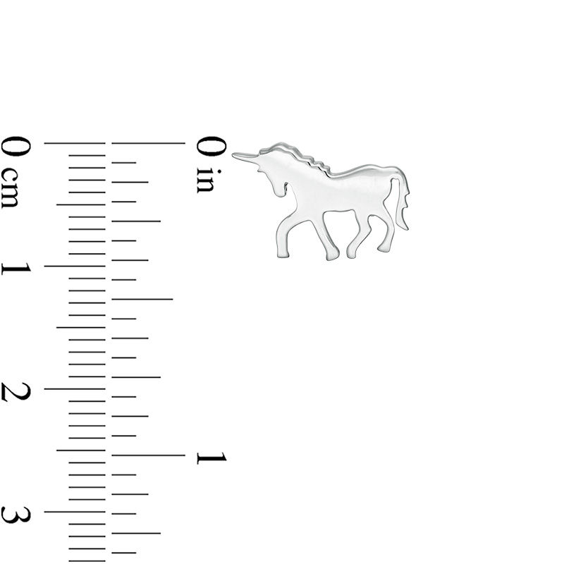 Main Image 2 of Unicorn Stud Earrings in Sterling Silver