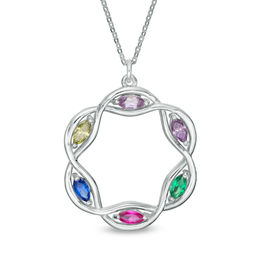 Mother's Marquise Birthstone Infinity Wreath Pendant (6 Stones)