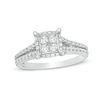 Thumbnail Image 1 of 0.50 CT. T.W. Quad Princess-Cut Diamond Frame Engagement Ring in 14K White Gold