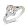 Thumbnail Image 1 of Enchanted Disney Jasmine 0.75 CT. T.W. Oval Diamond Frame Tri-Sides Vintage-Style Engagement Ring in 14K Two-Tone Gold
