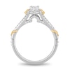 Thumbnail Image 3 of Enchanted Disney Jasmine 0.75 CT. T.W. Oval Diamond Frame Tri-Sides Vintage-Style Engagement Ring in 14K Two-Tone Gold