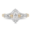 Thumbnail Image 4 of Enchanted Disney Jasmine 0.75 CT. T.W. Oval Diamond Frame Tri-Sides Vintage-Style Engagement Ring in 14K Two-Tone Gold