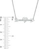 Diamond Accent Shooting Arrow and Heart Necklace in Sterling Silver - 16.9"