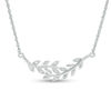 Thumbnail Image 1 of 0.04 CT. T.W. Diamond Bypass Vines Necklace in Sterling Silver - 16.7"
