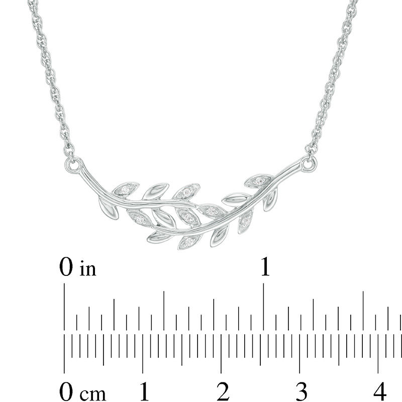 Main Image 2 of 0.04 CT. T.W. Diamond Bypass Vines Necklace in Sterling Silver - 16.7"