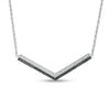 Thumbnail Image 0 of 0.18 CT. T.W. Enhanced Black and White Diamond Double Row Chevron Necklace in Sterling Silver - 16.47"