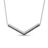 0.18 CT. T.W. Enhanced Black and White Diamond Double Row Chevron Necklace in Sterling Silver - 16.47"