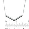 Thumbnail Image 1 of 0.18 CT. T.W. Enhanced Black and White Diamond Double Row Chevron Necklace in Sterling Silver - 16.47"