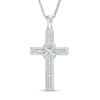 Thumbnail Image 1 of Diamond Accent "X" Cross Pendant in Sterling Silver
