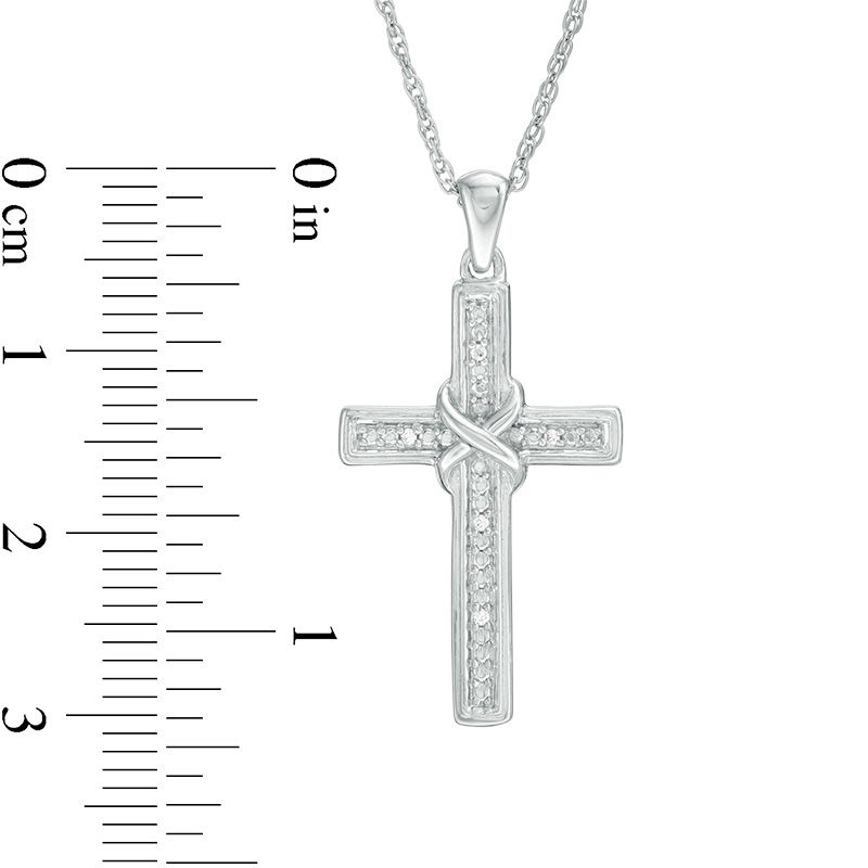 Diamond Accent "X" Cross Pendant in Sterling Silver