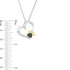 Thumbnail Image 2 of 0.115 CT. T.W. Enhanced Black and White Diamond Paw Print Heart Pendant in Sterling Silver and 10K Gold