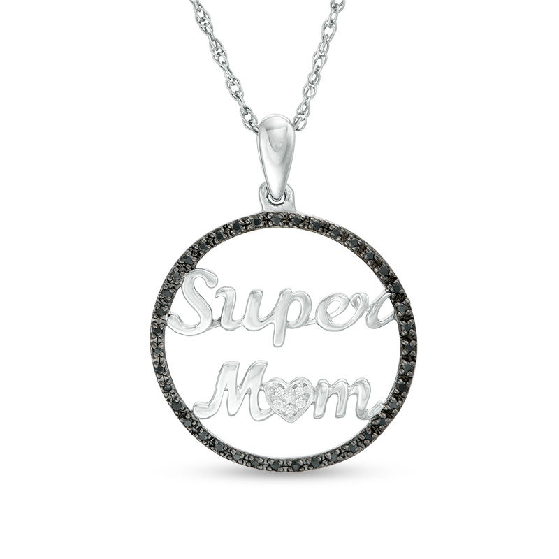 0 115 Ct T W Enhanced Black And White Diamond Super Mom Circle - Black And White Diamond Circle Pendant 0 115 Ct T W Enhanced Black And White Diamond Super Mom Circle - Black And White Diamond Circle Pendant