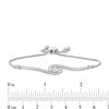 Lab-Created White Sapphire Three Stone Bypass Bolo Bracelet in Sterling Silver - 9.5"