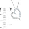 Thumbnail Image 1 of Aquamarine and Diamond Accent Tilted Heart Pendant in Sterling Silver