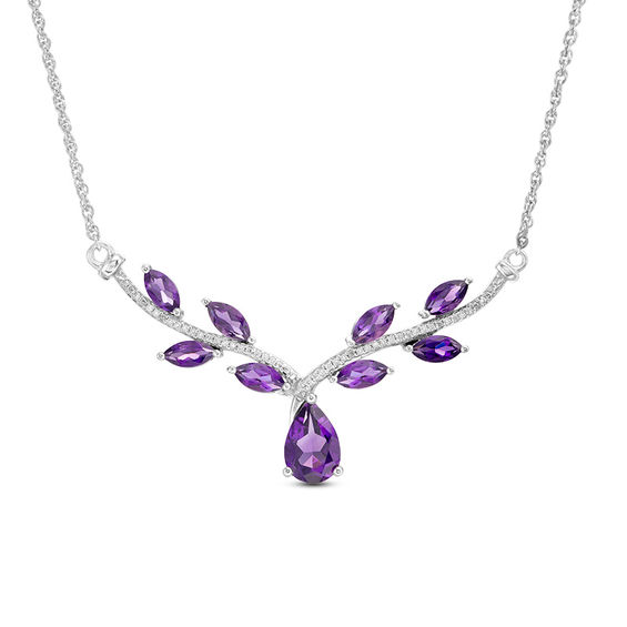 Amethyst diamond necklace sale