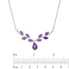 Thumbnail Image 1 of Amethyst and 0.11 CT. T.W. Diamond Chevron Vine Necklace in Sterling Silver