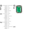 Thumbnail Image 2 of Emerald-Cut Lab-Created Emerald and 0.23 CT. T.W. Black Diamond Frame Stud Earrings in 10K Gold