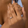 Thumbnail Image 2 of 0.065 CT. T.W. Diamond Tri-Sides Infinity Shank Promise Ring in Sterling Silver