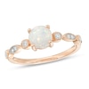Thumbnail Image 0 of 6.0mm Lab-Created Opal and 0.11 CT. T.W. Diamond Vintage-Style Ring in 10K Rose Gold